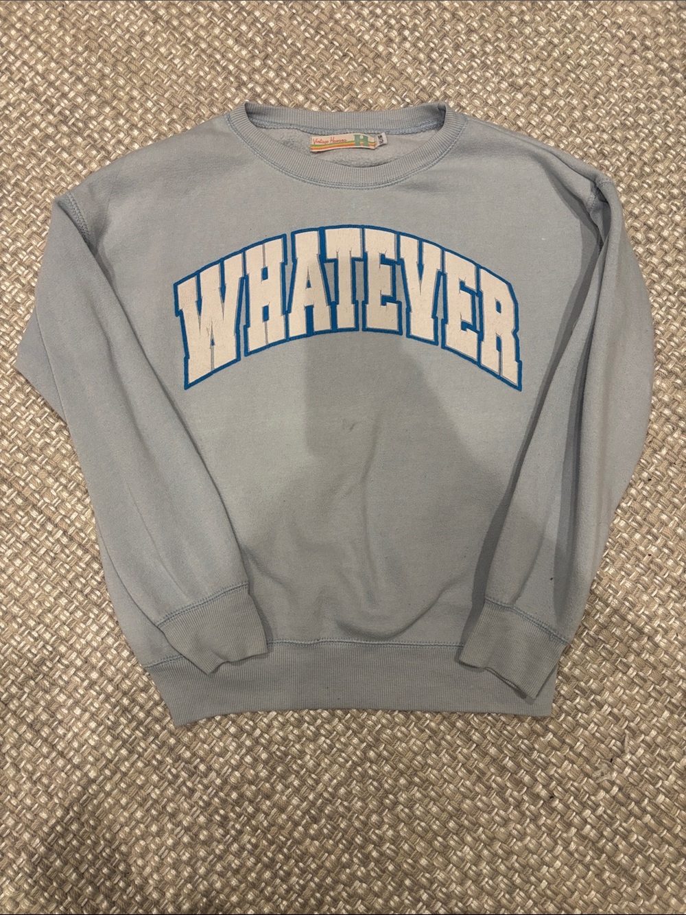 Vintage Havana Light Blue "WHATEVER" Crewneck Sweatshirt